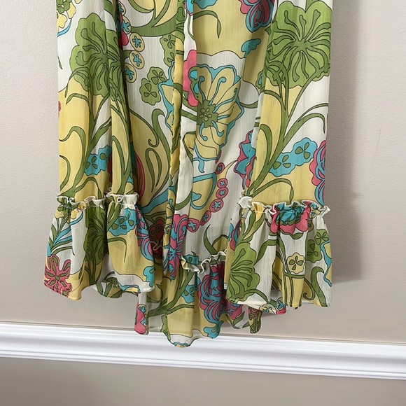 Fleurish floral multi color summer dress On straps. Size L - Picture 9 of 9